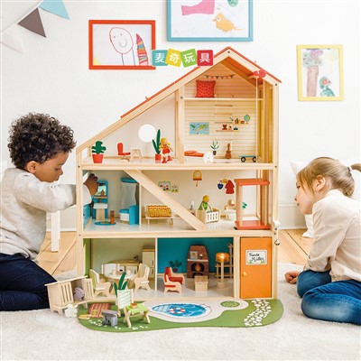 Cocina con ascensor de capa de madera 3 -