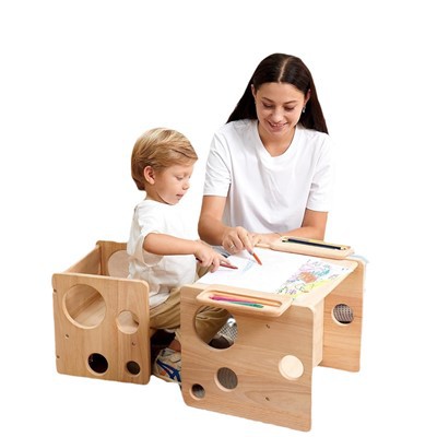Juego de mesa y silla para niños pequeños 3 en 1