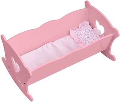 Cuna de muñecas para niños y set de ropa de cama