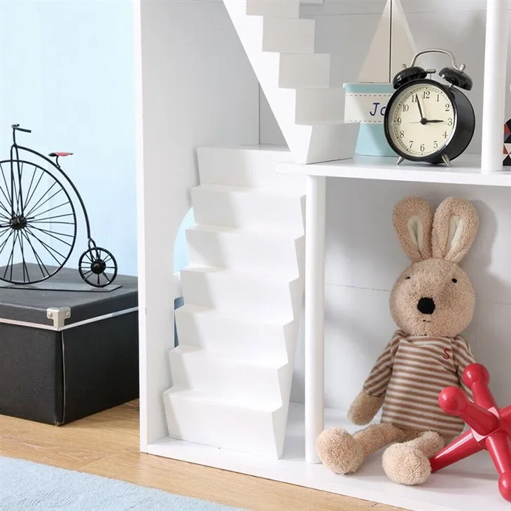 White Wood Dollhouse Bookcase